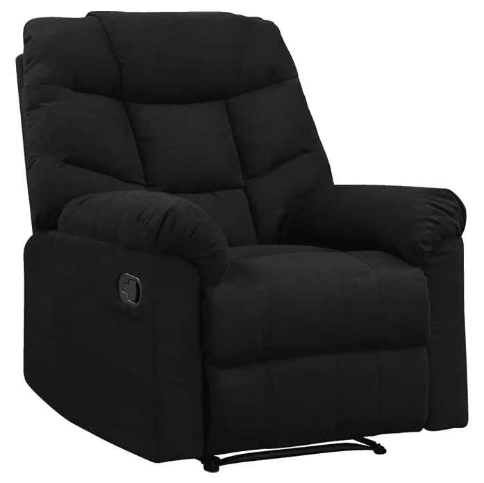 黑色两位置式手动躺椅和抱墙运动式。